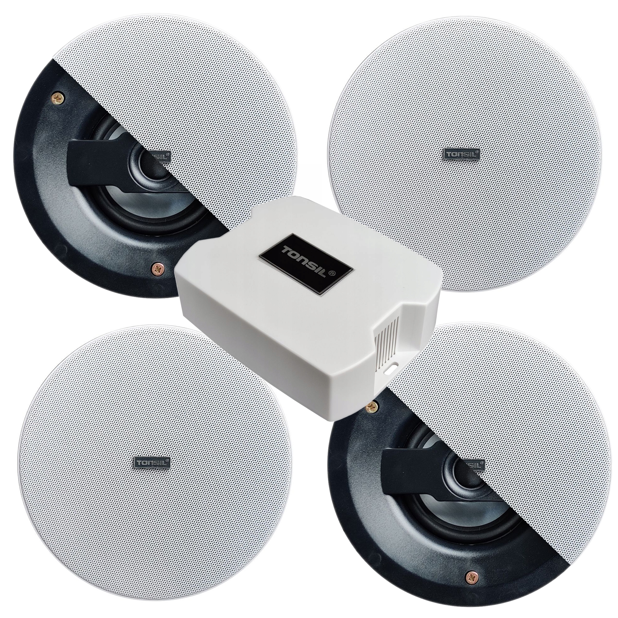 Tonsil 4x Stropní reproduktor Zgsu 30P Pasivní zesilovač WS-25 Ozvučení