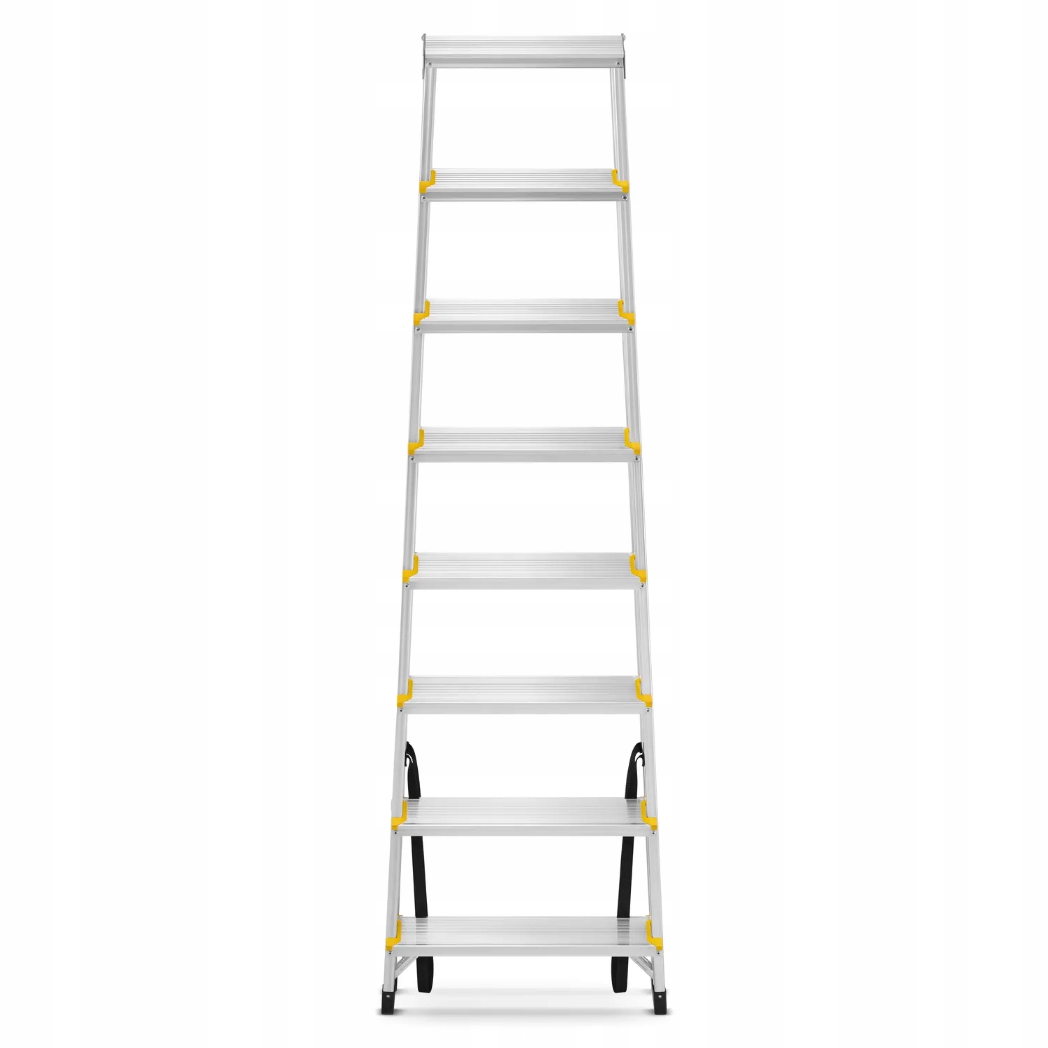 Drabina aluminiowa domowa dwustronna składana HIGHER 2x8 stopni taboret podnóżek schodek — 18