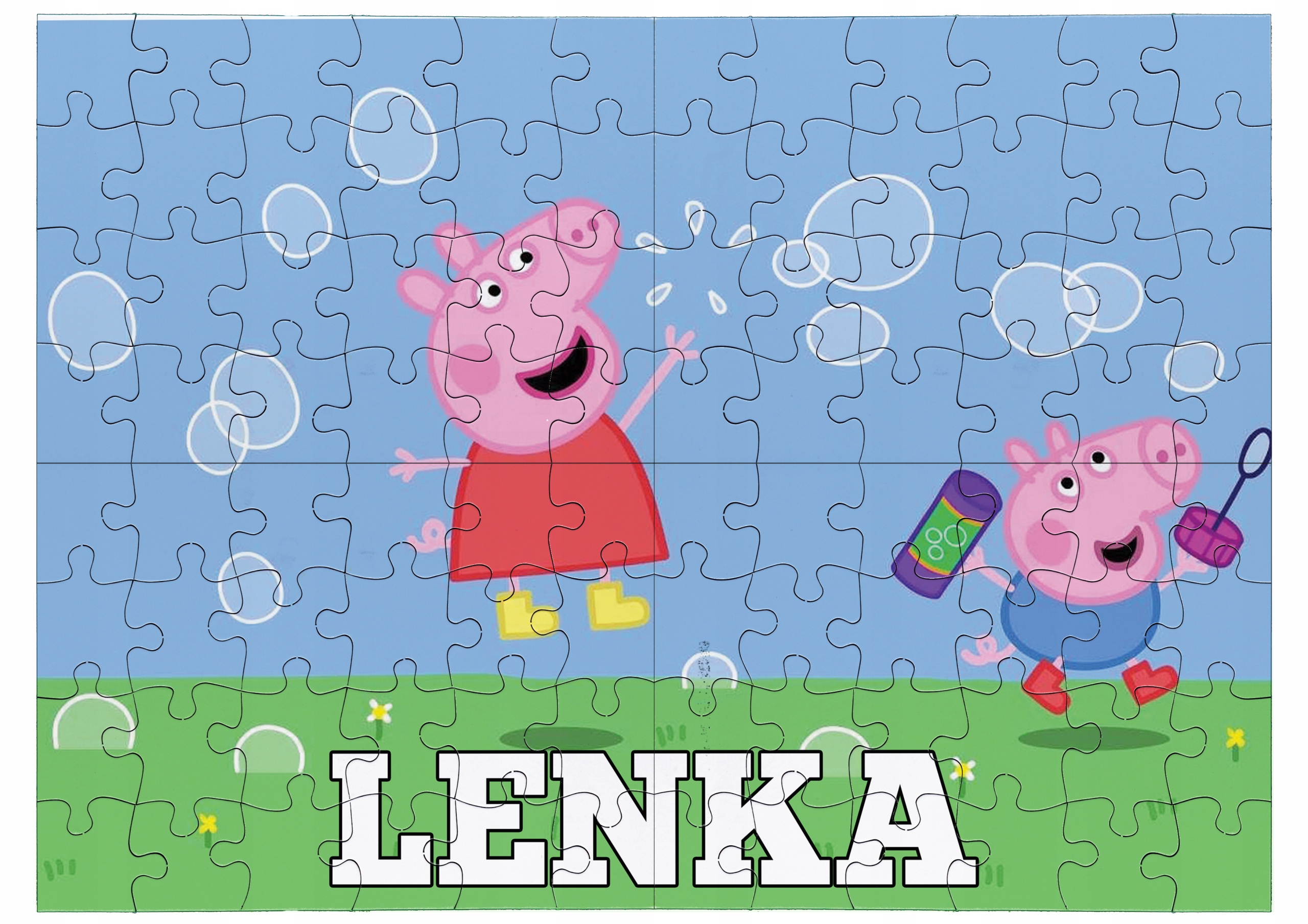 

Puzzle Świnka Peppa Różne 70 Elementów+imię