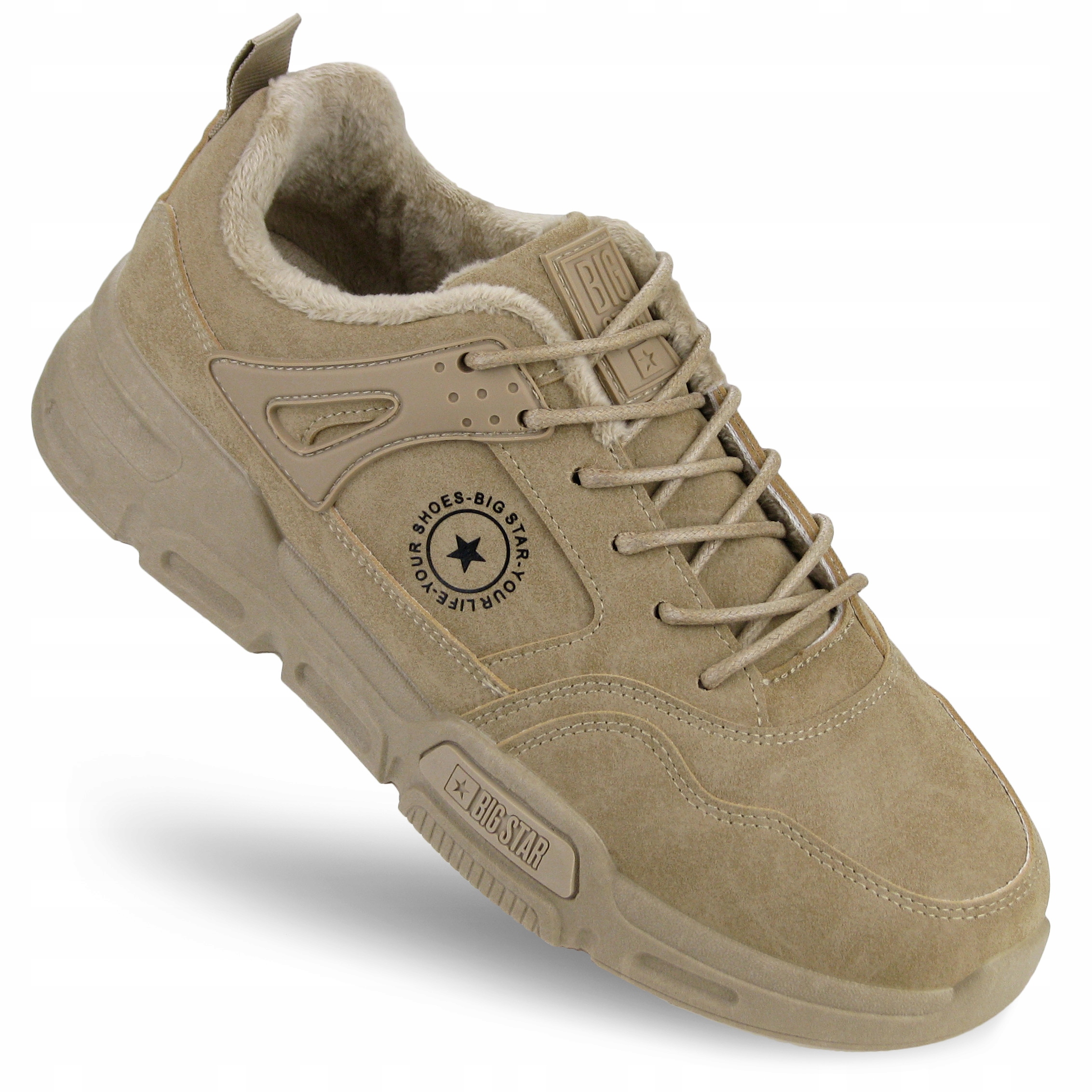 Buty Sportowe męskie Big Star ocieplane sneakersy OO174578 beżowe 44