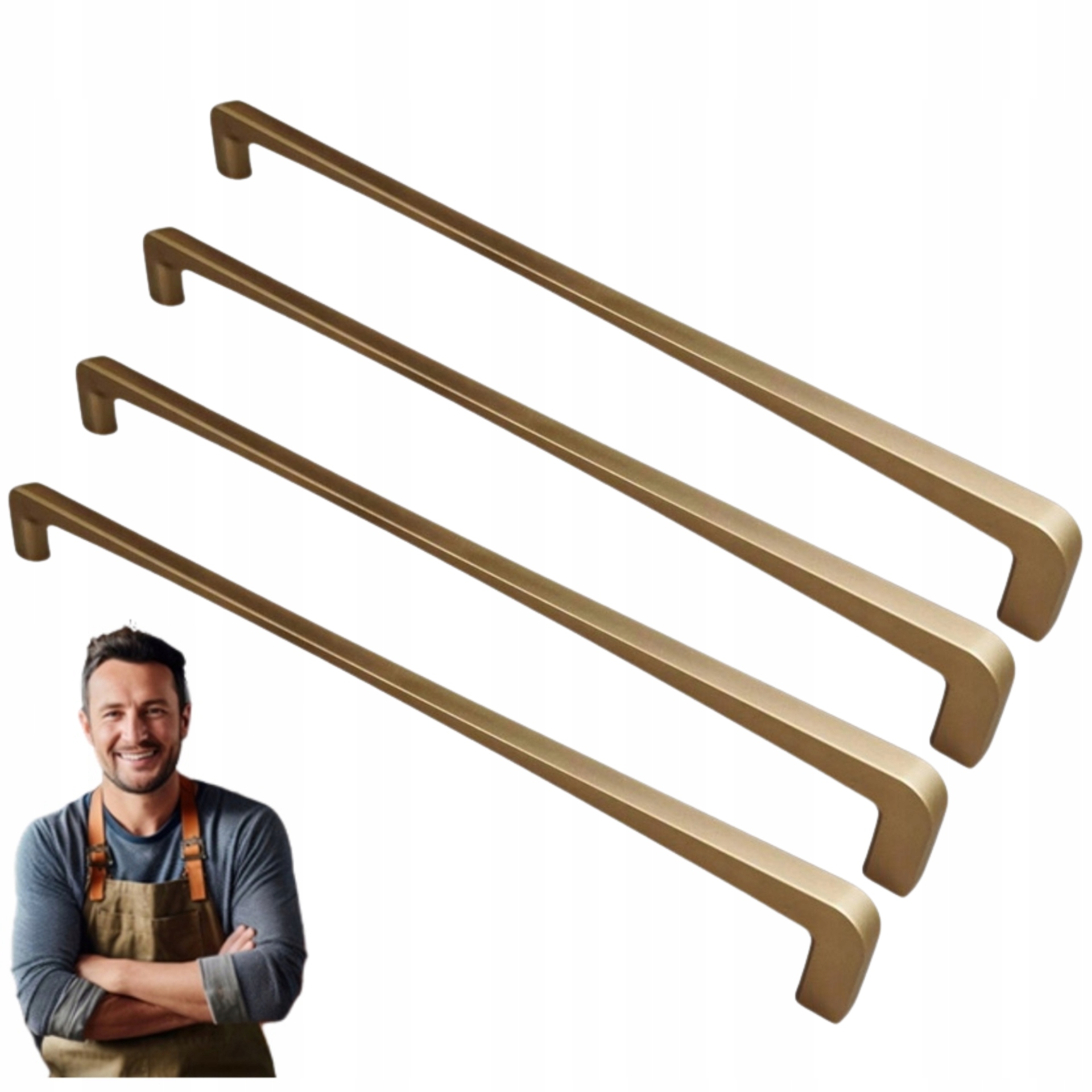 Nábytkový držiak do skrinky Zásuvky Lucia 320 mm Zlatý satén 4ks