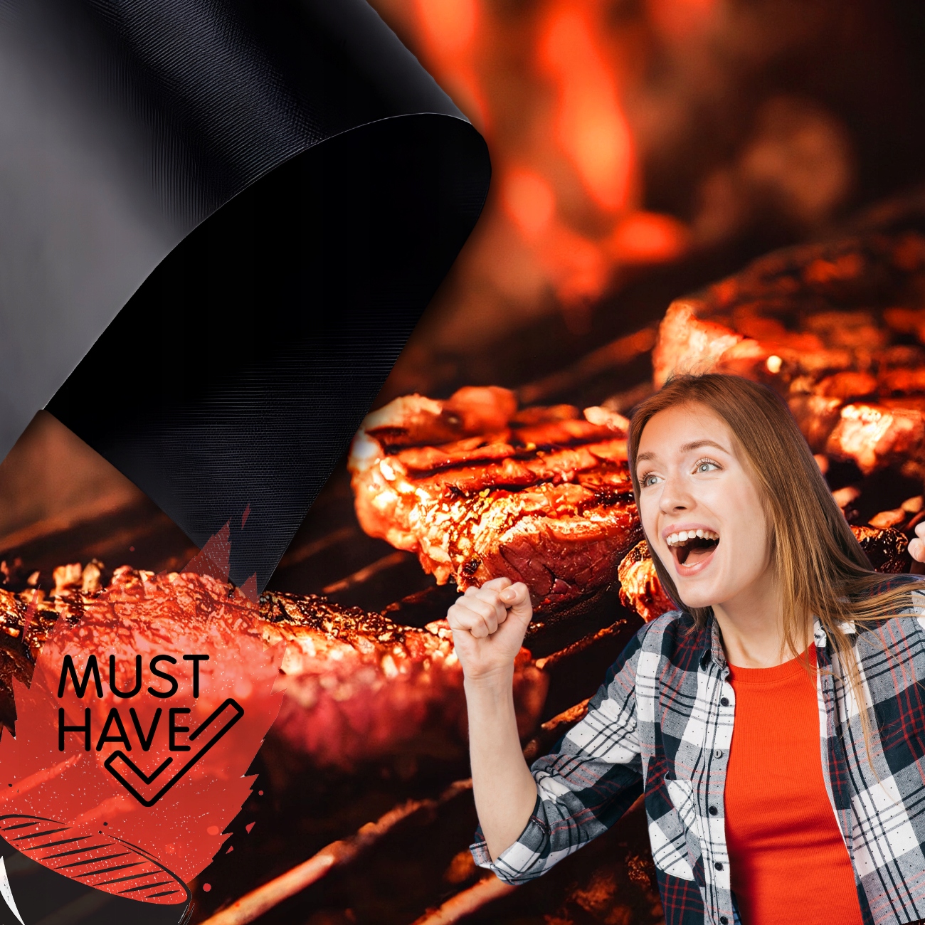 MATA TEFLONOWA PODKŁADKA NA GRILL DO PIECZENIA TACKA WIELORAZOWA BBQ 10 SZT Stan opakowania oryginalne