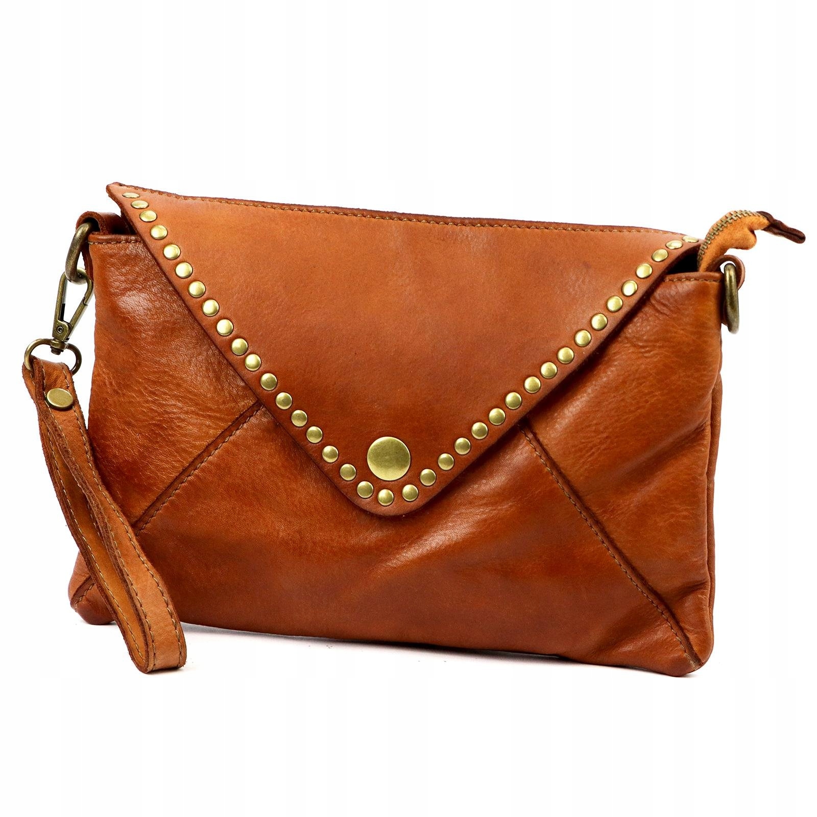 Dámská psaníčko přes rameno, hnědá, kožená