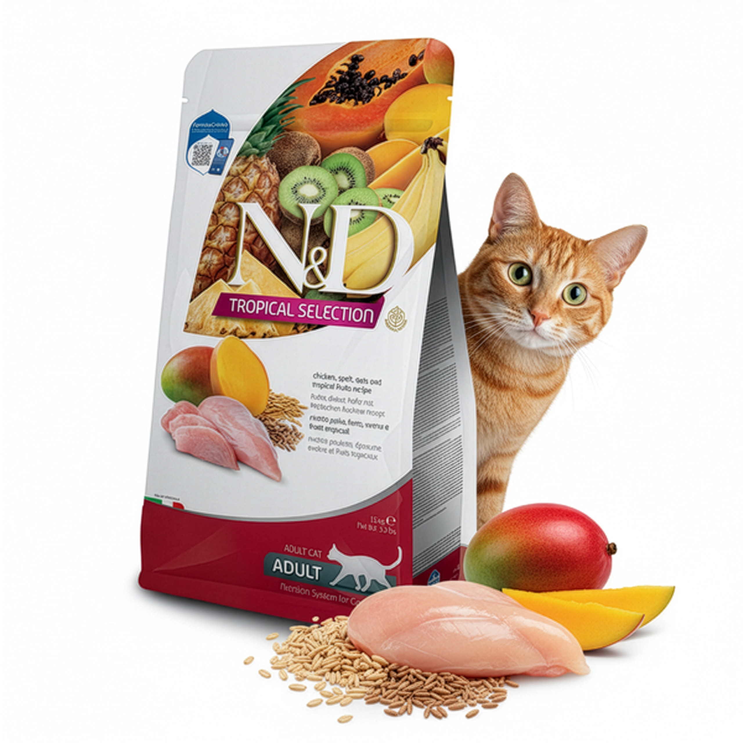 Farmina Nd Cat Tropical 5kg Chicken Spelt Adult karma z owocami dla kota