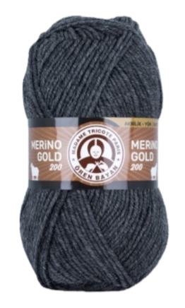 Włóczka Madame Merino Gold 200 Grafitowa kol. 009