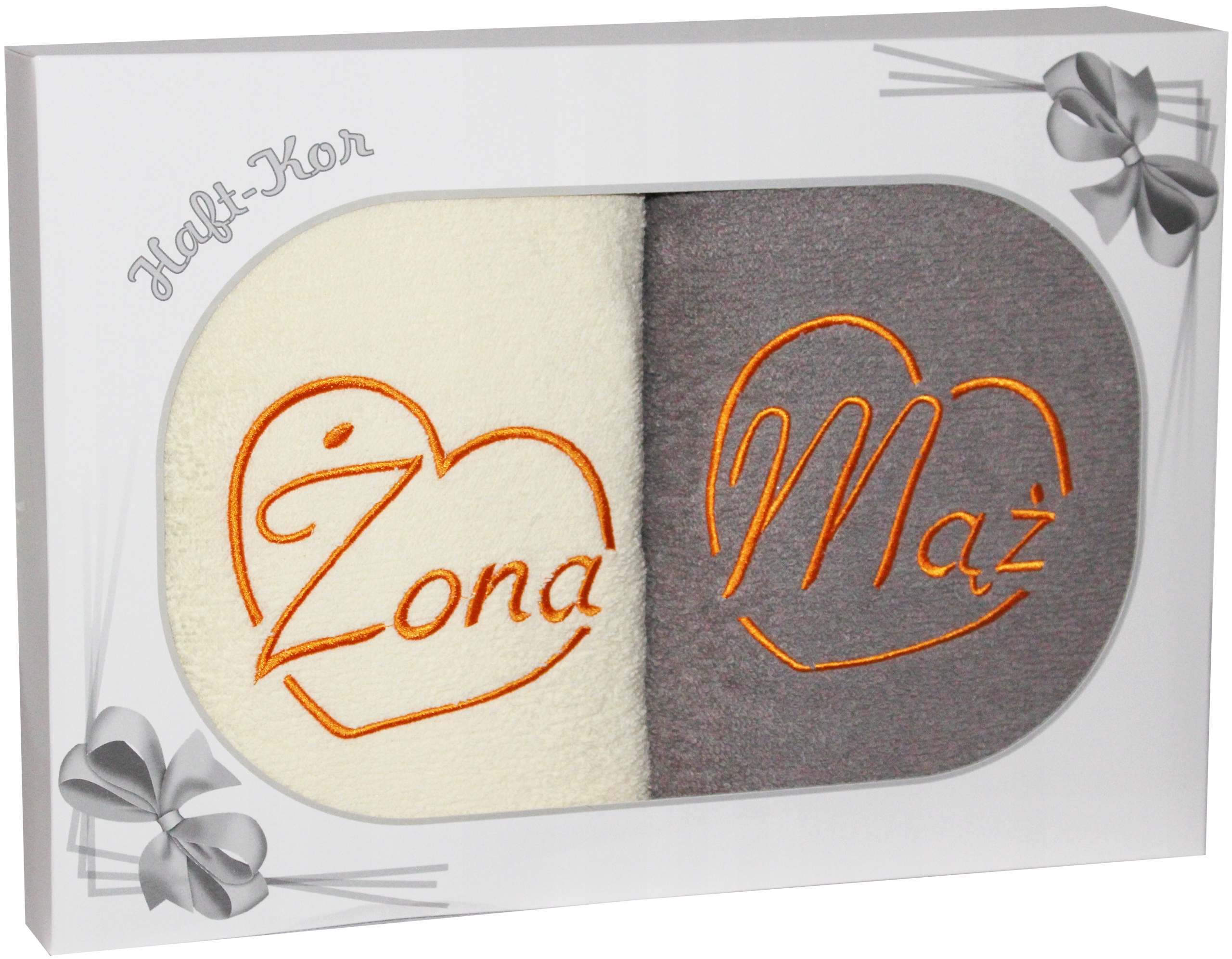 

Komplet Ręczników Żona Mąż Prezent Na Ślub Haft