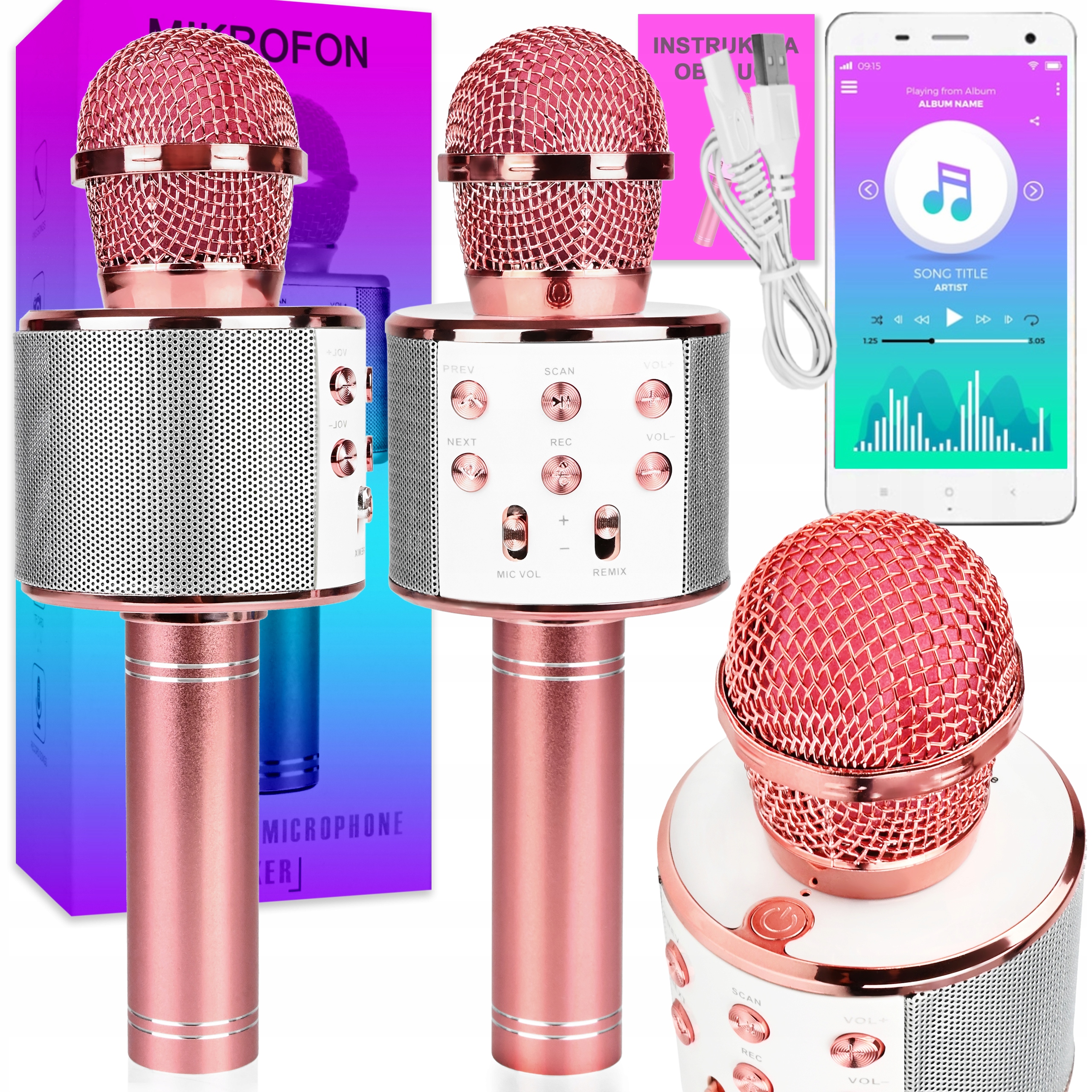 

Mikrofon Bezprzewodowy Karaoke Bluetooth + Głośnik
