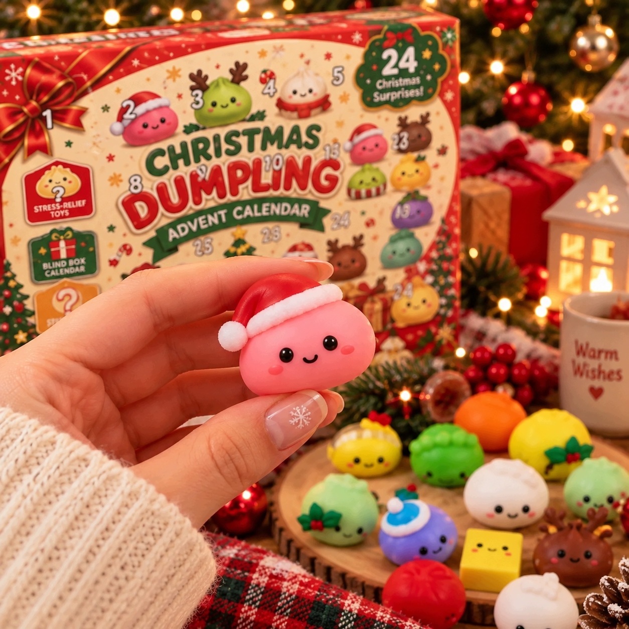 Адвент-календарь Modebelle Squishy Dumpling, 24 праздничные мялки-антистресс, от 3 лет — фото 6