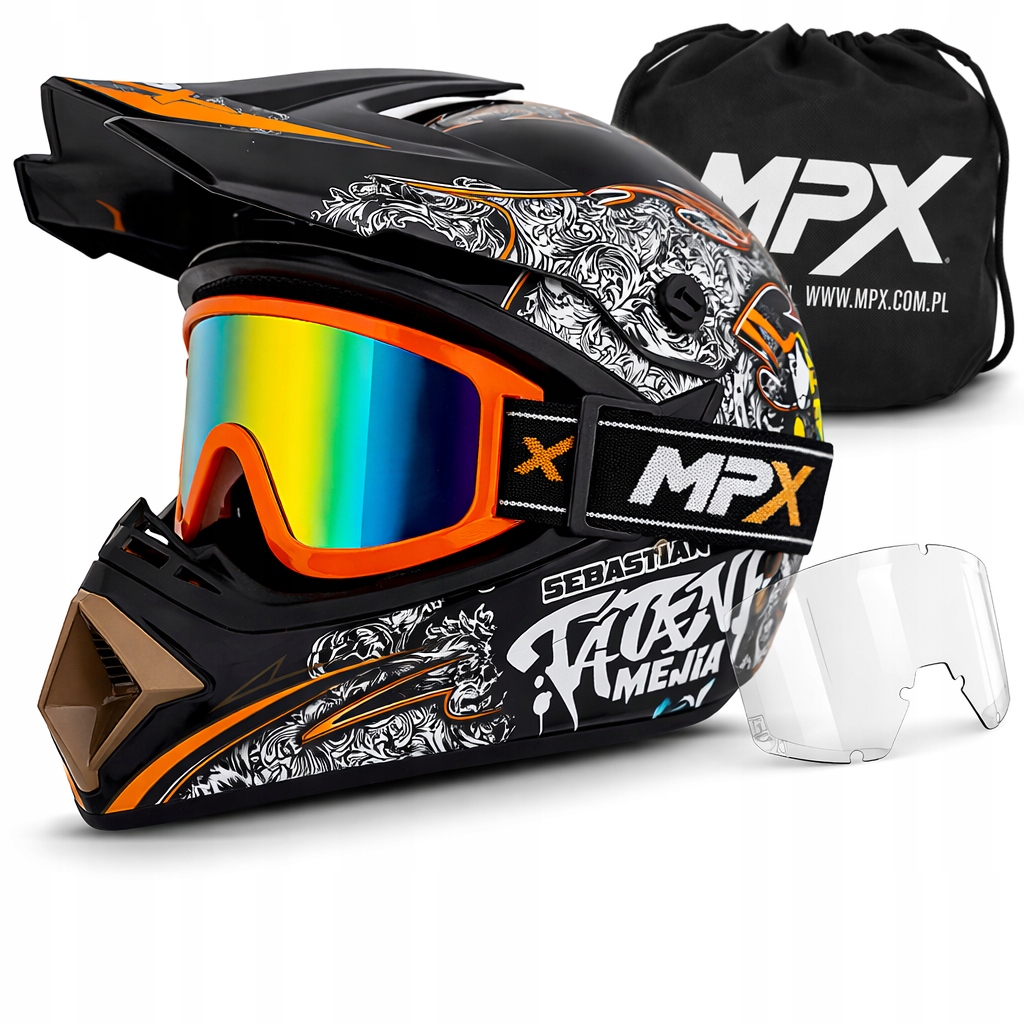 Kask Enduro L Gogle Quad Atv Cross Hulajnoga Elektryczna Rower Bmx Mtb