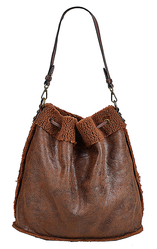 MANDOLINE torebka worek skóra ekologiczna brązowy (0084809585296