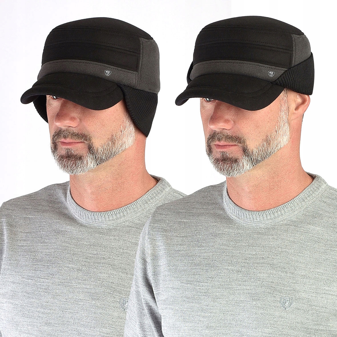 

Czapka z daszkiem męska Patrolówka nauszniki Polar