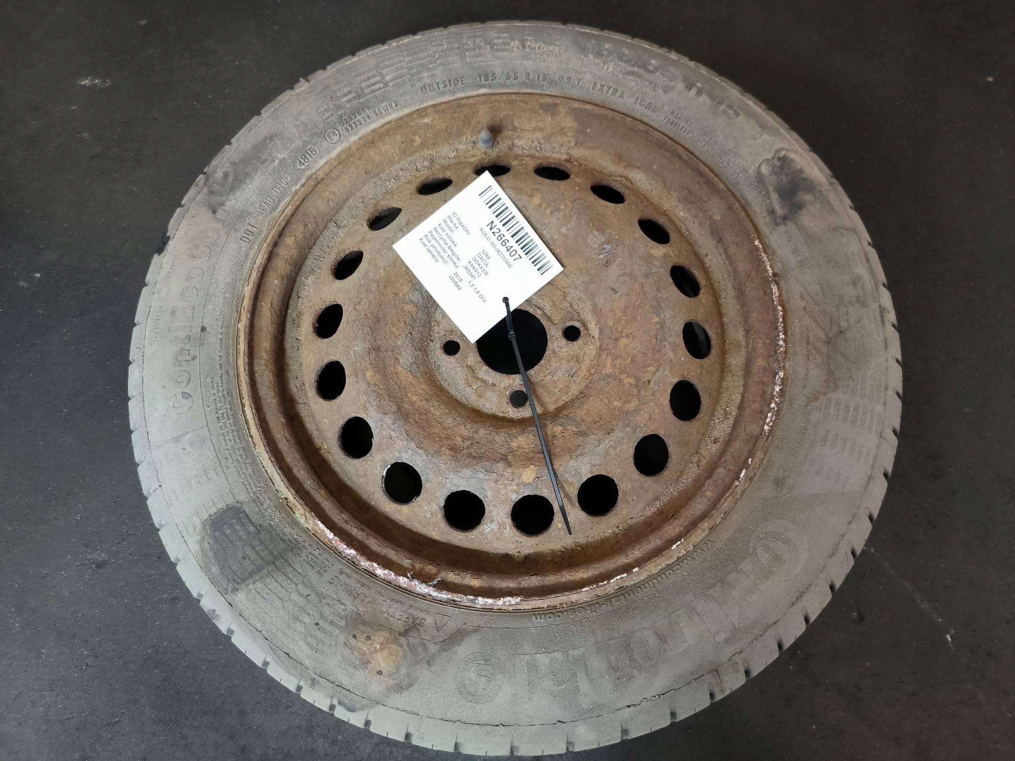 wheel spare 15'' 185/65 DACIA DOKKER