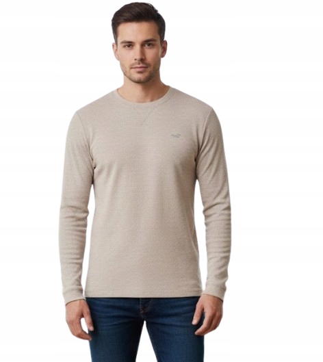 lehká mikina Abercrombie Hollister s dlouhým rukávem, velikost XL, béžová