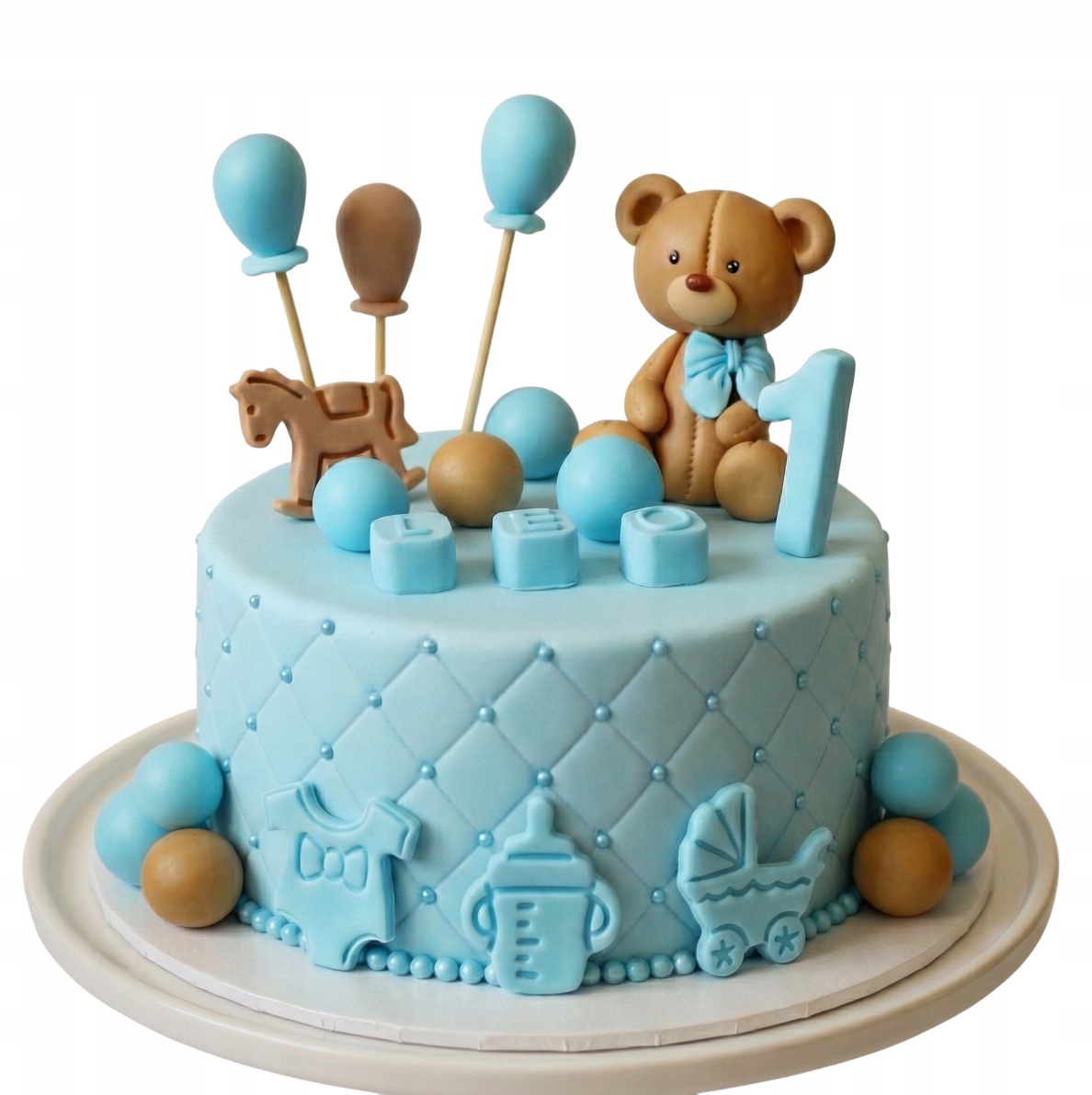 Levně Sada A Hnědý medvídek s doplňky Cukrové figurky na dort Ráček/Baby shower