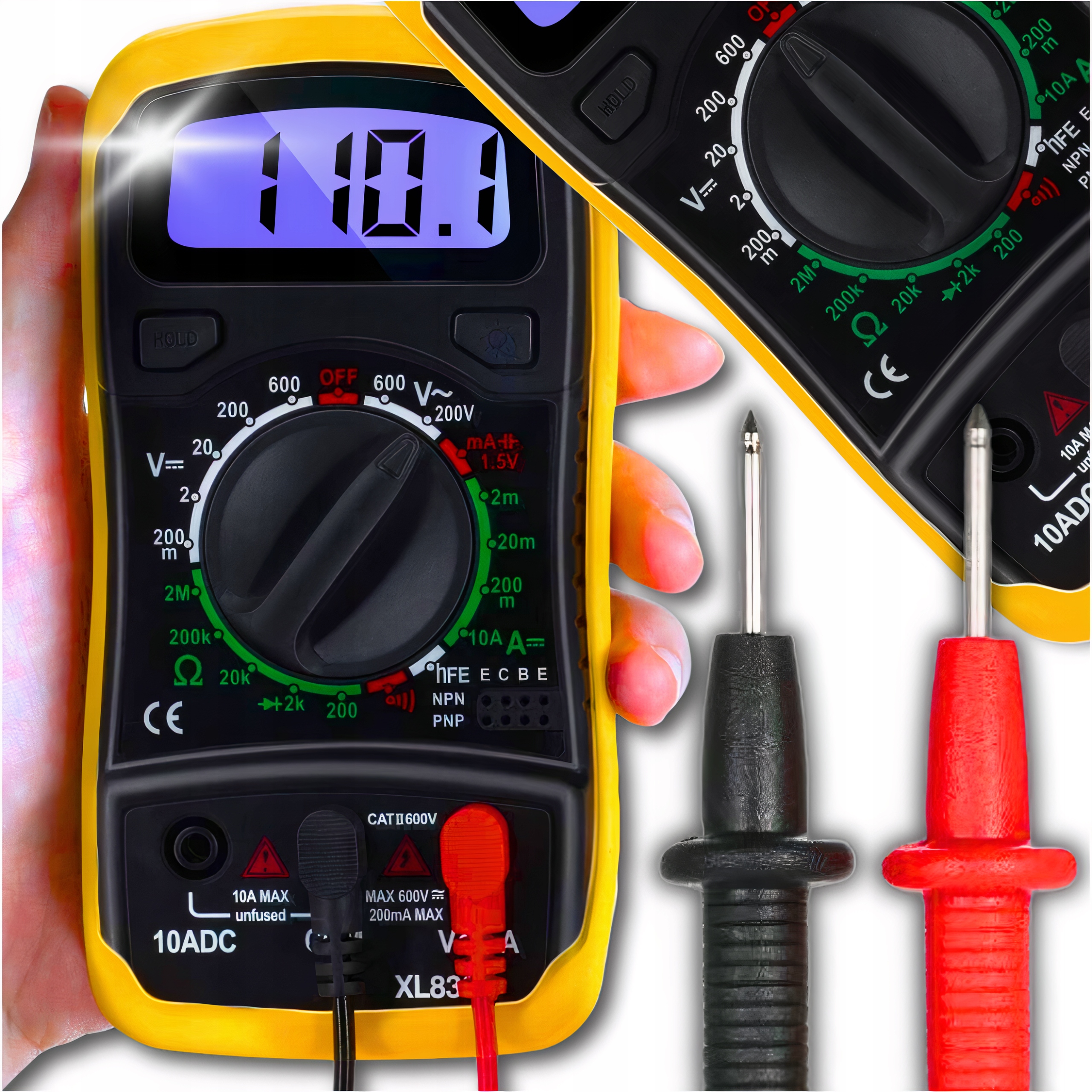 PROFESJONALNY MIERNIK PRĄDU DO MIERZENIA AMPEROMIERZ CYFROWY LCD UNIWERSALN Stan opakowania oryginalne