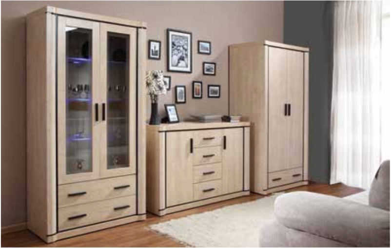 WITRYNA wąska DALLAS D-16 sonoma truflowy + LED Kod producenta Witryna