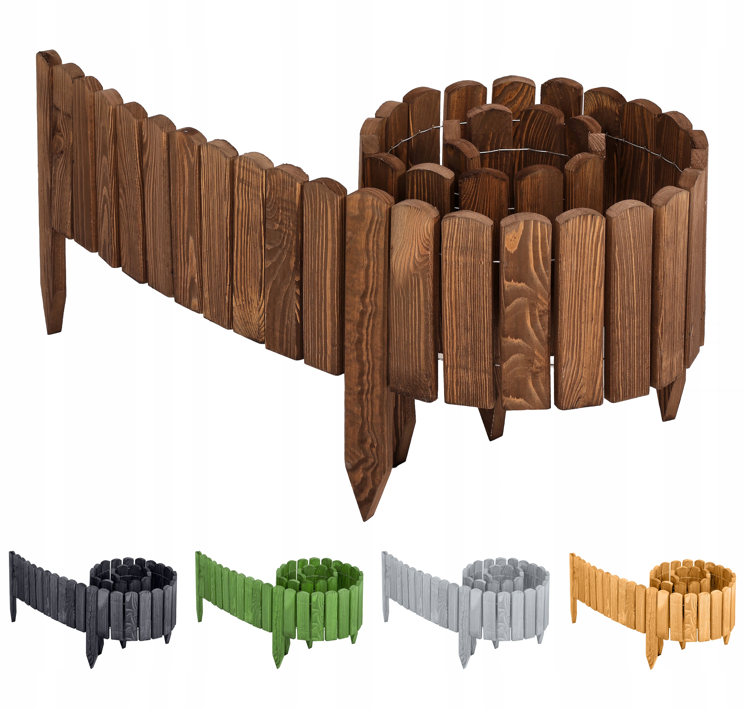 Trávníkový lem dřevěný Zahradní palisáda 200 cm x 20 Garronda