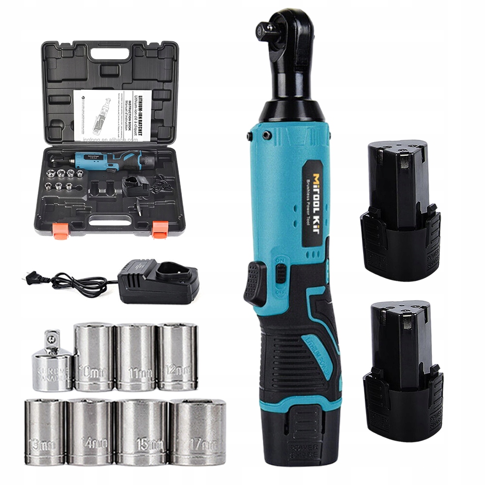 Elektrický Úhlový rázový klíč Akumulátorový 60 N.m 3/8'' 2 Baterie Silná