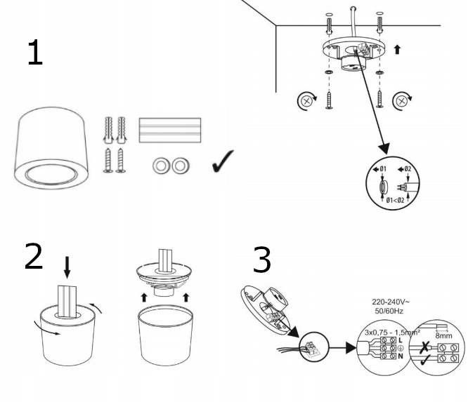 OPRAWA NATYNKOWA HALOGENOWA IP54 SUFITOWA LED GU10 Rodzaj gwintu GU10