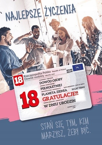 

Kartki na 18 urodziny z dowodem osobistym GIFT147