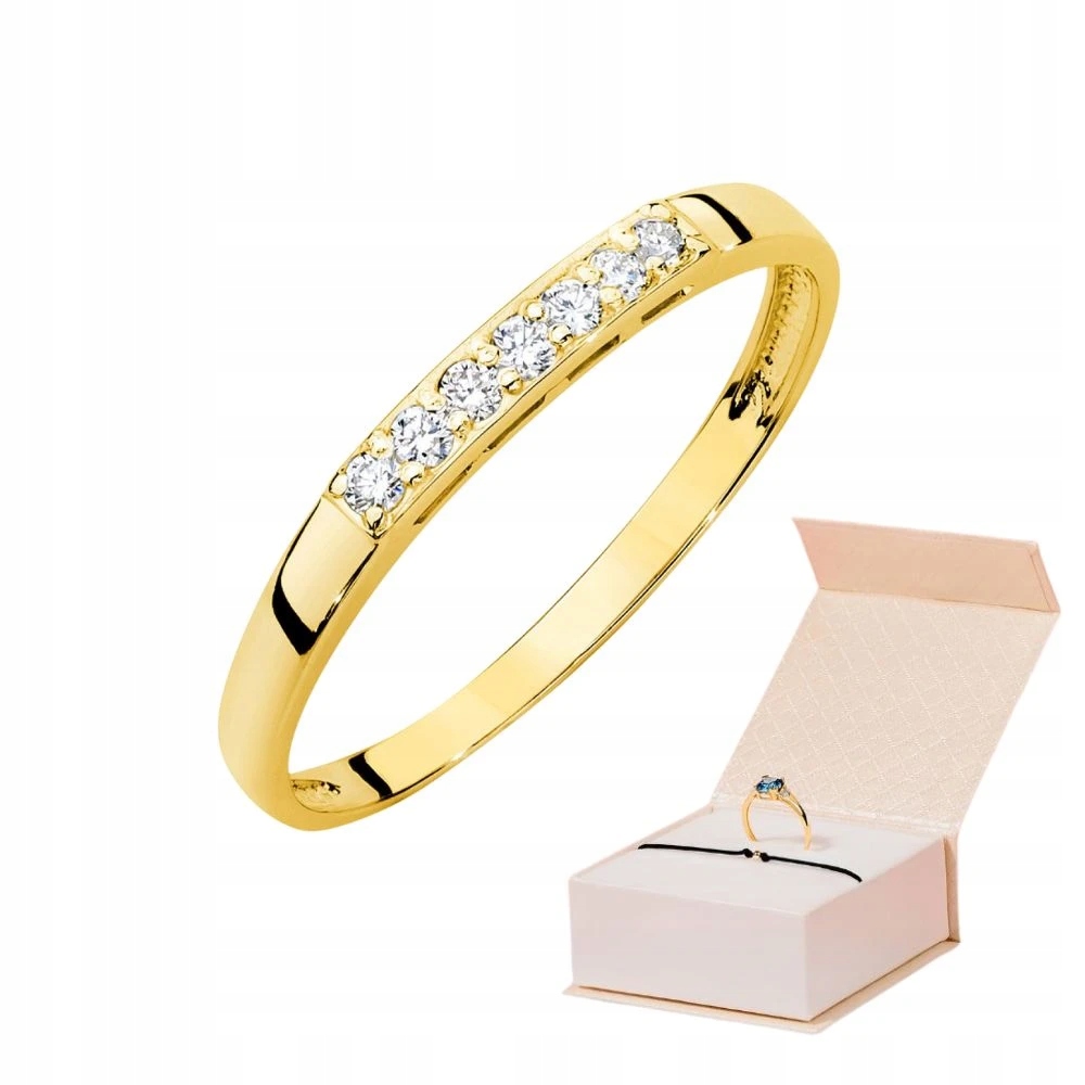 Zlatý Prstýnek S Diamanty 585 Jednoduchý Vzor Zlatý Náramek