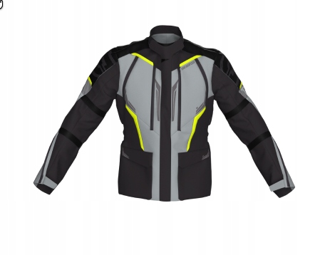 Textilná Bunda Ozone Tour III Black/grey/fluo Yellow 4XL