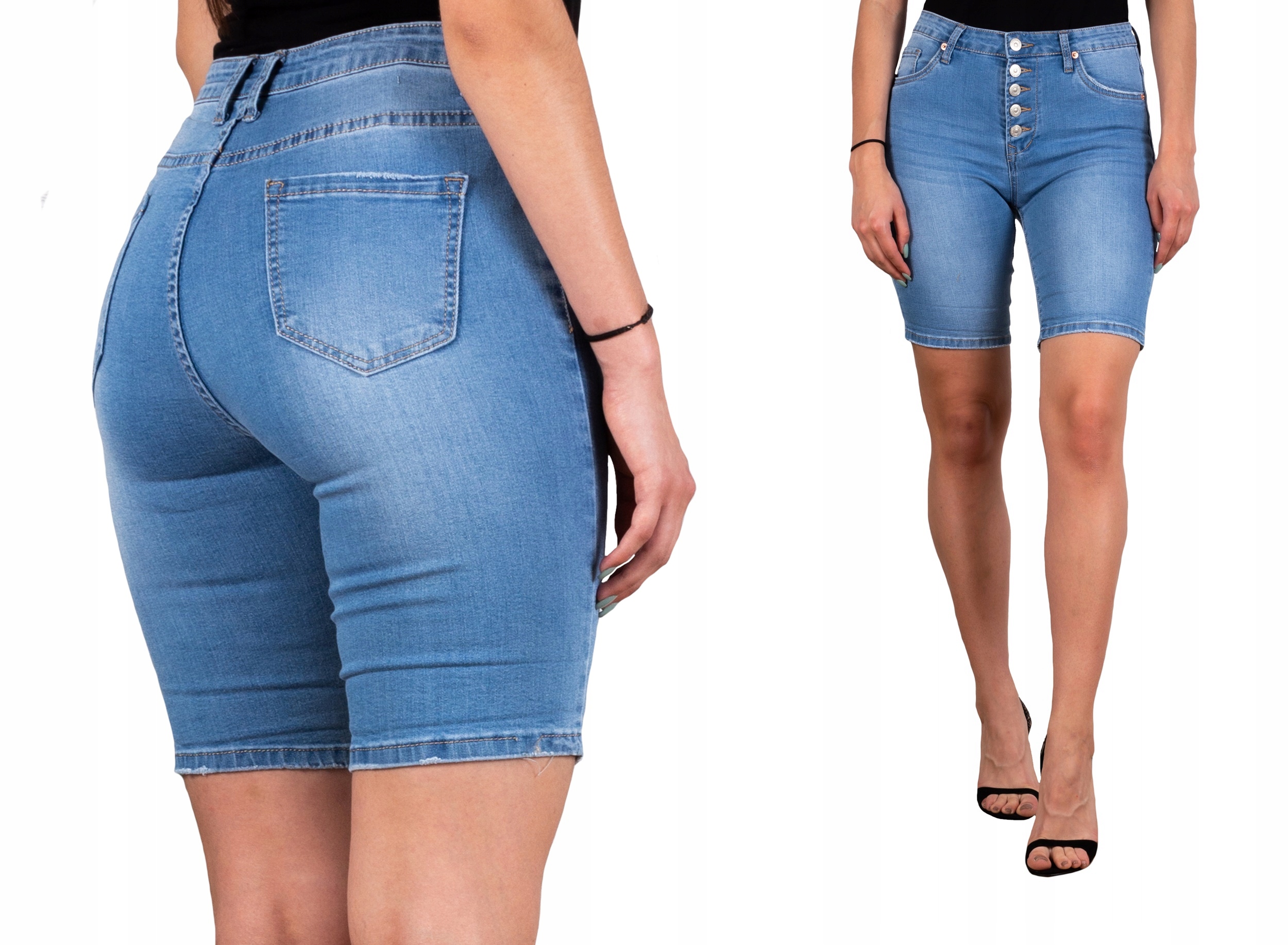 

6962 spodenki damskie szorty Na Guziki 38/M