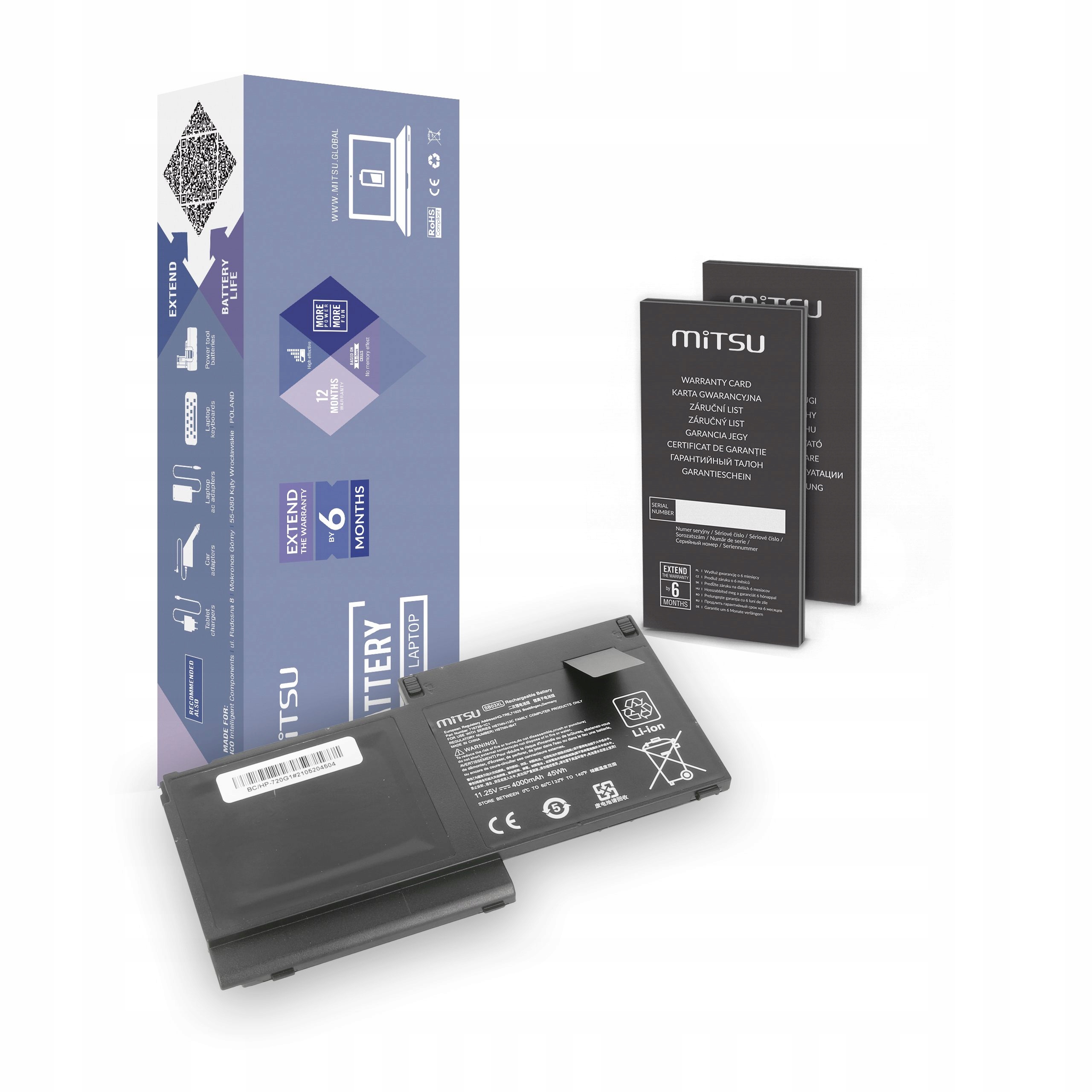 Baterie Mitsu pro Hp EliteBook 720 G1, G2