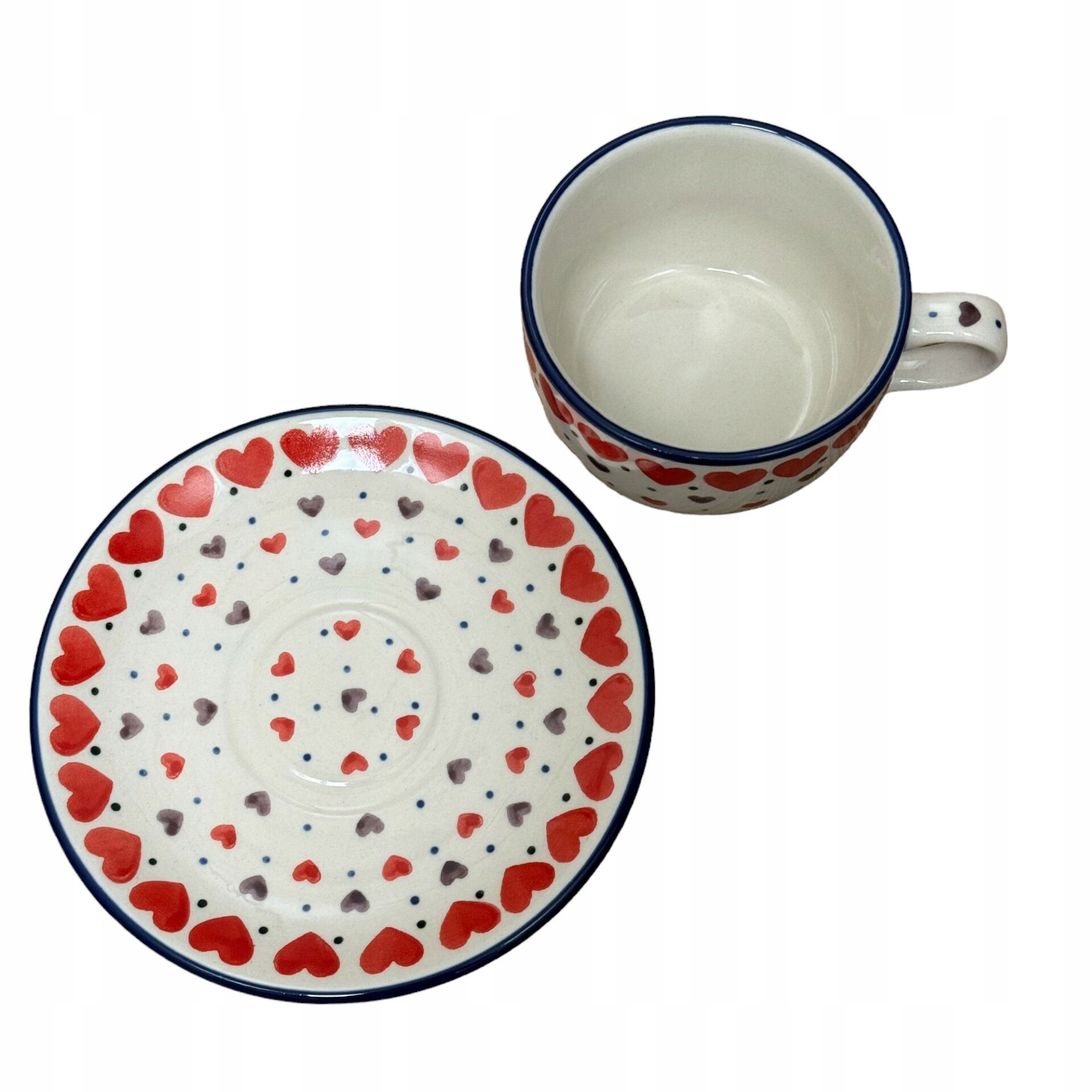 Filiżanka ze spodkiem Serca 200 ml dek. 2108 Ceramika Bolesławiec Kod producenta FILIZANKA-2108