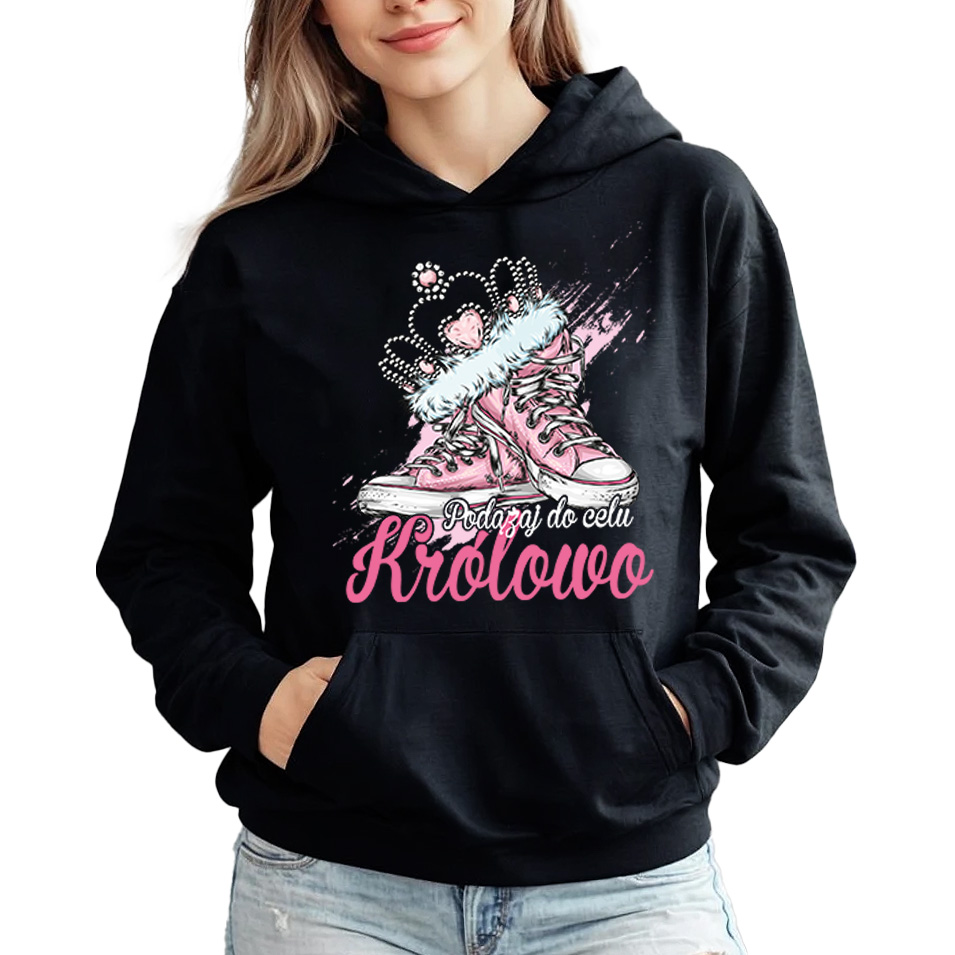 Mikina Černá Jdi K Cíli Ženská Motivace Girl Power Na Dárek L