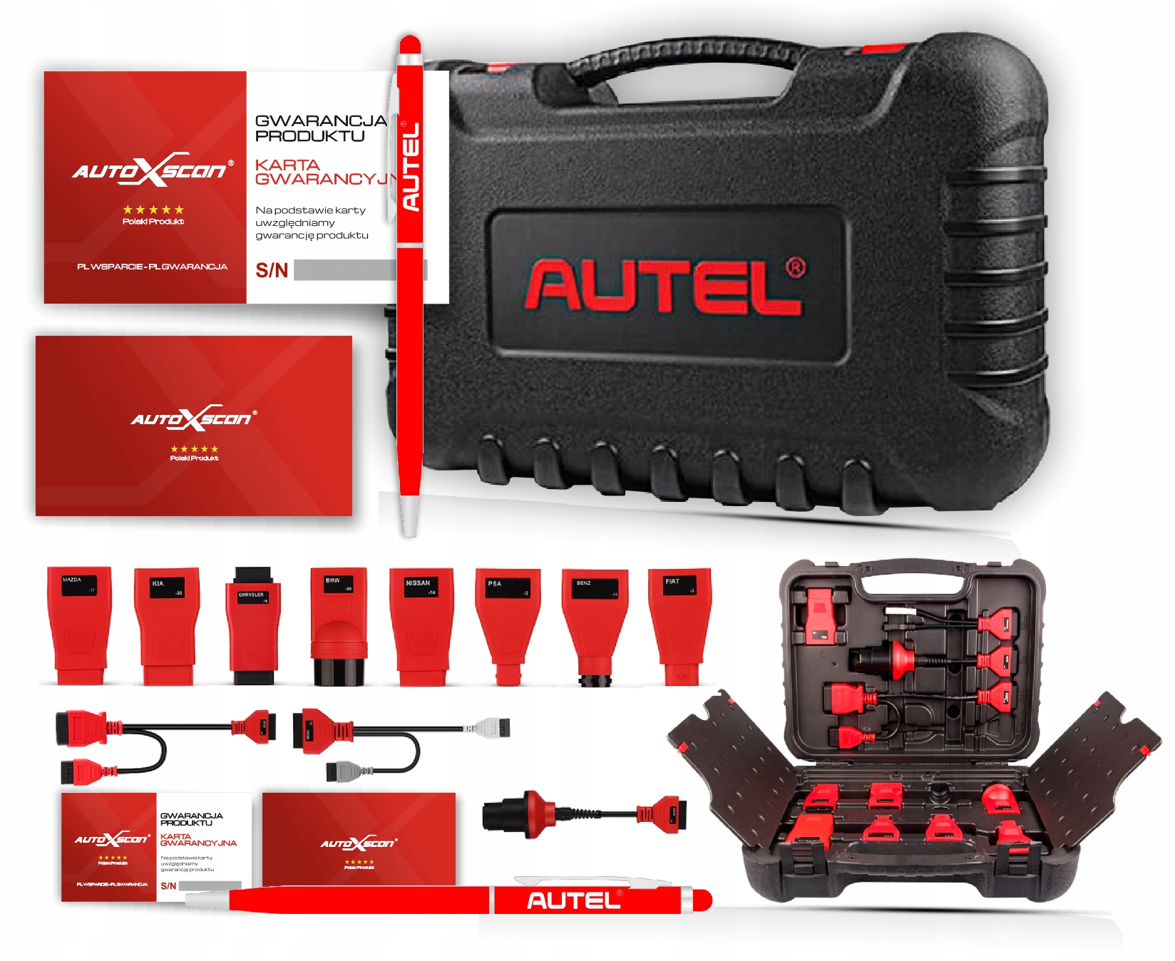 AUTEL Adaptery OBDI WALIZKA + WTYKI ADAPTERY