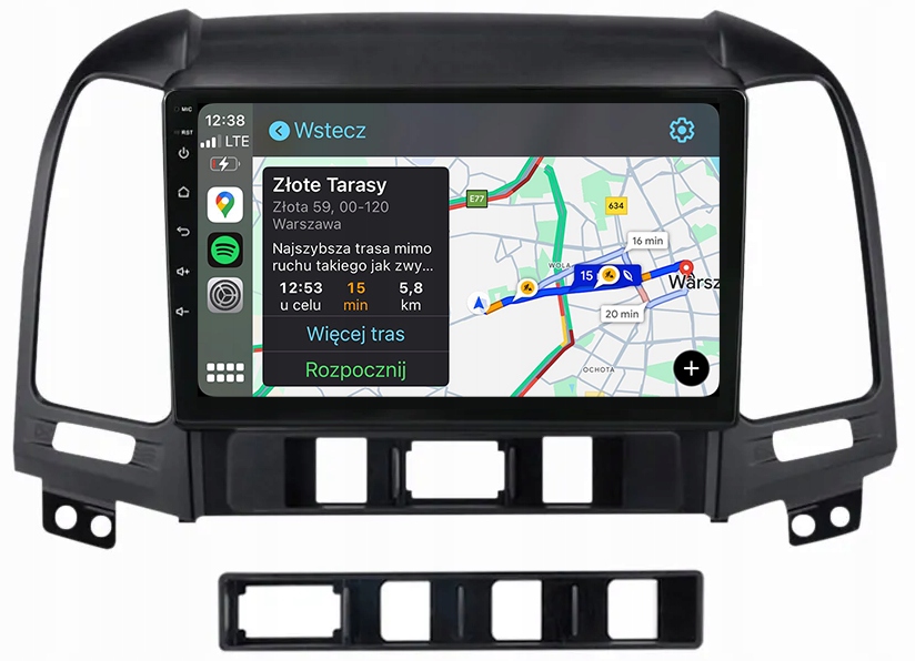 Hyundai Santa Fe 2006-2012 Rádio Navigace Android Carplay 8GB/128GB Dsp