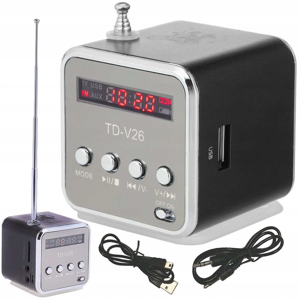 PRZENOŚNE RADIO FM AKUMULATOROWE KUCHENNE LED Z GŁOŚNIKIEM + BLUETOOTH