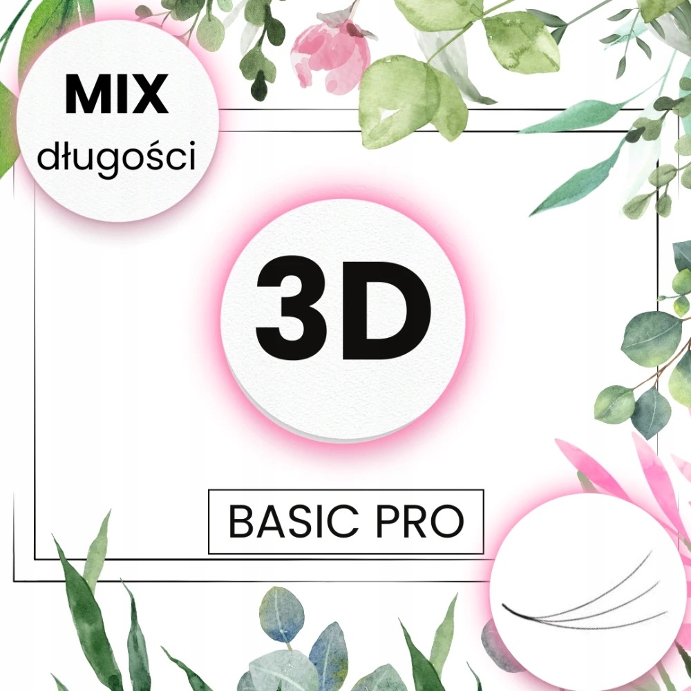 Kępki Rzęs Gotowe Klonovski Lashes 3D C 0.085 BasicPro Szerokie MIX 6-12mm