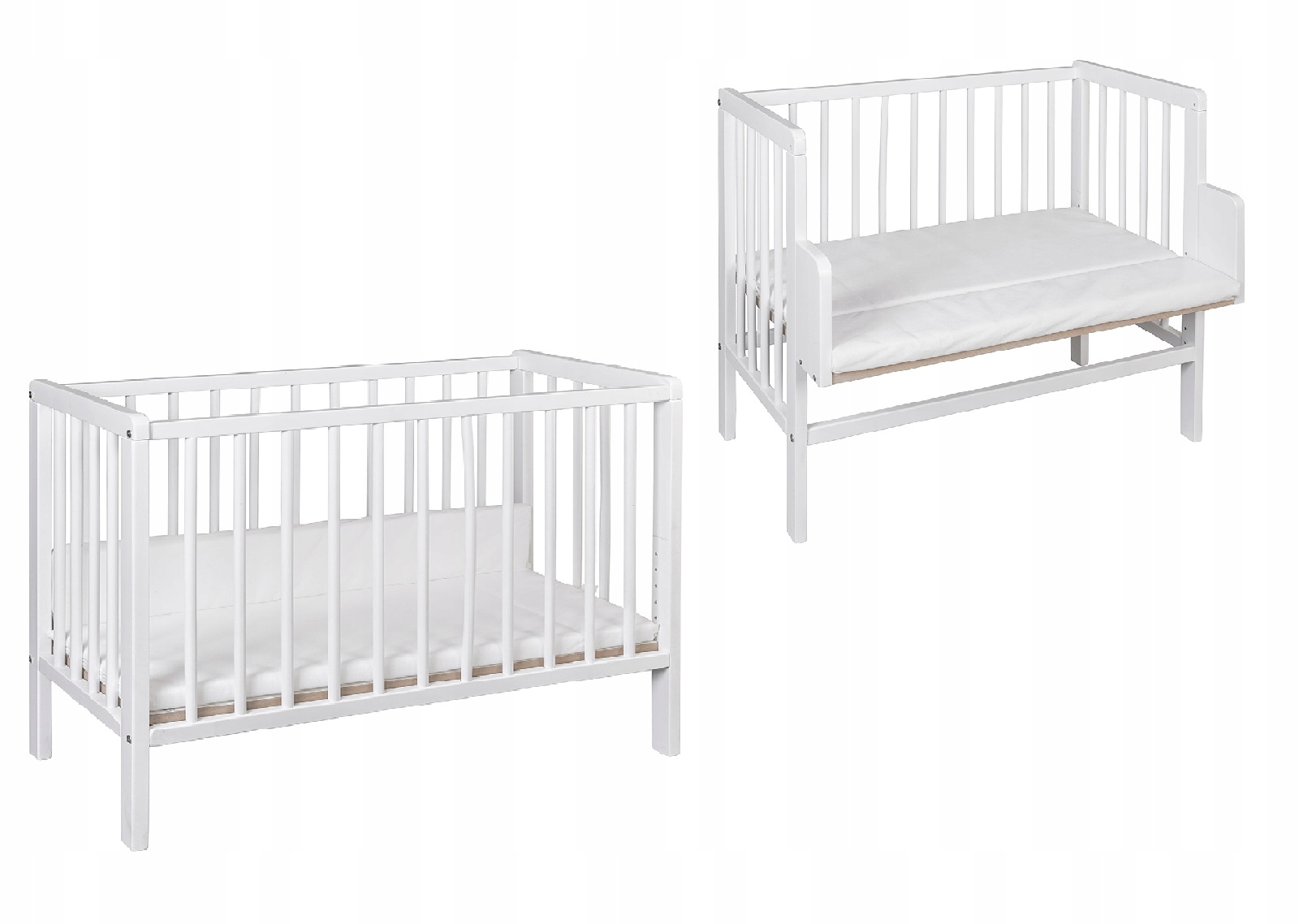 Łóżeczko dostawne dostawka 80x40 Biały KÓŁKA