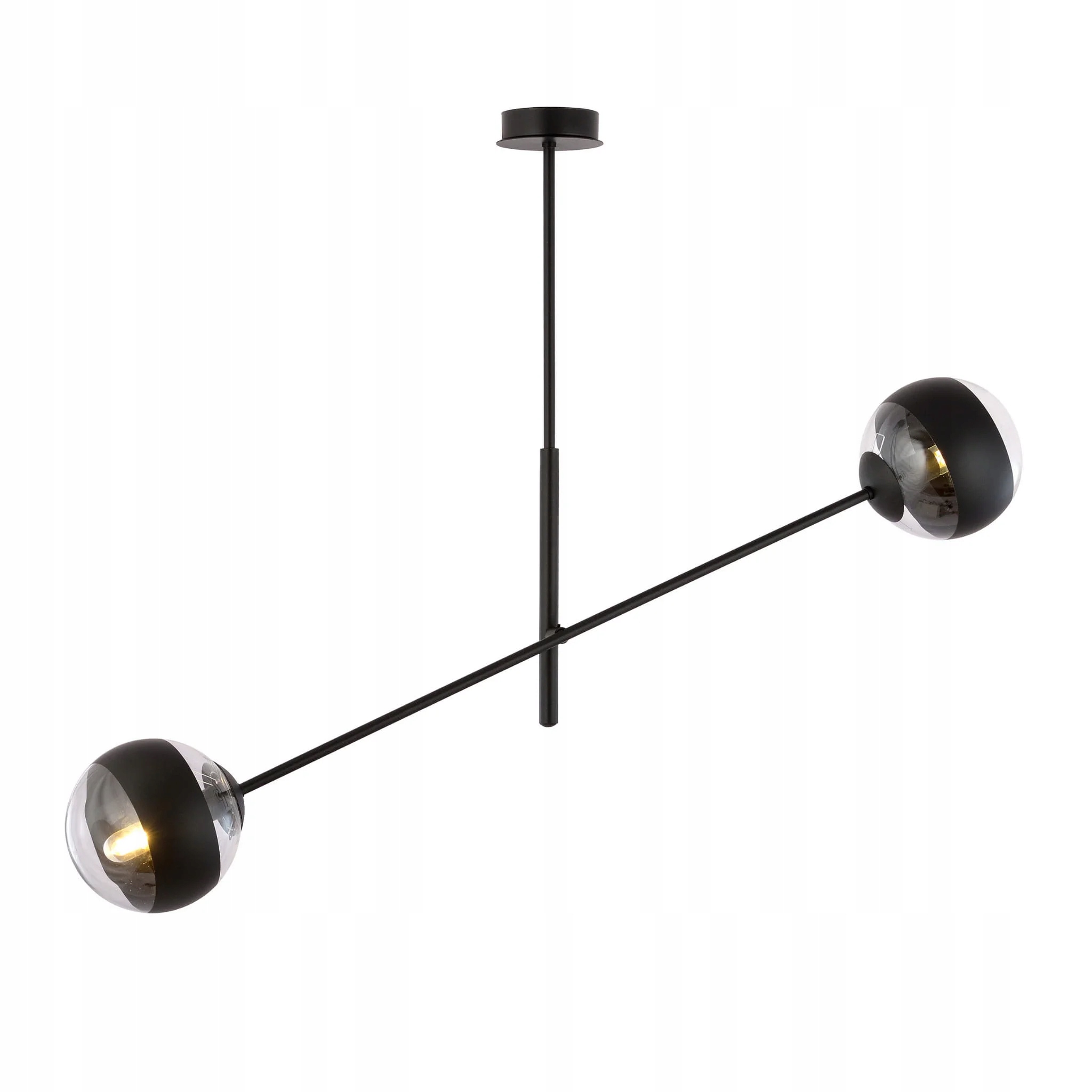 Závesná lampa Emibig Linear 2 E14 2x10W čierna sklenená regulácia