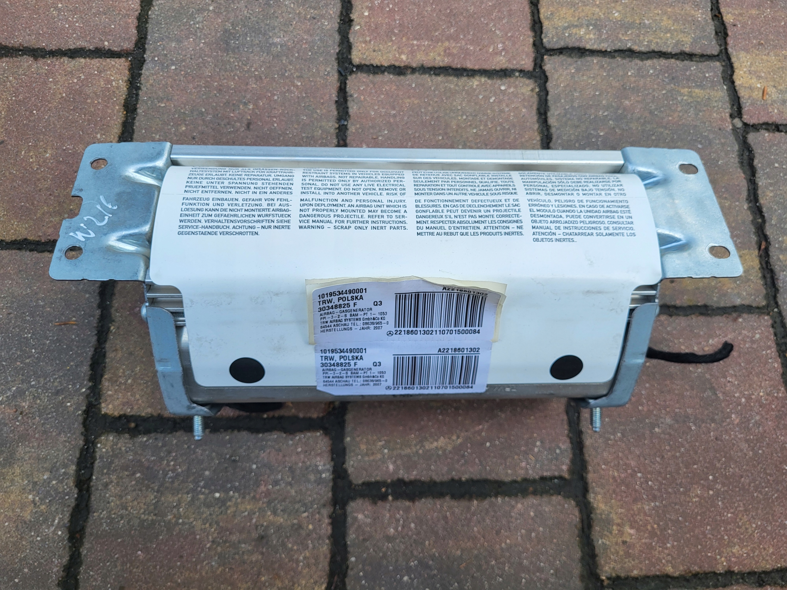 PODUSZKA AIRBAG PASAZERA MERCEDES CL W216