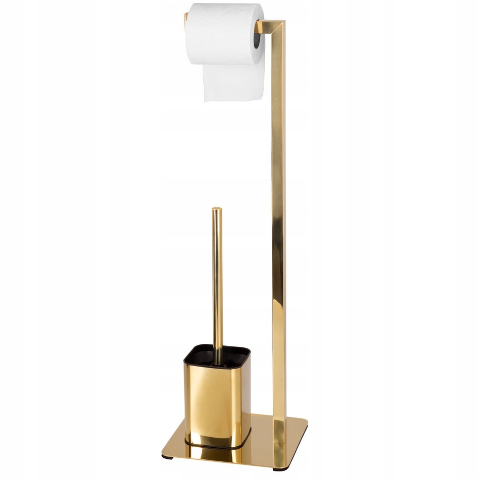 Designový stojan na toaletu do koupelny, Wc, Zlatý kartáč, držák Glamour