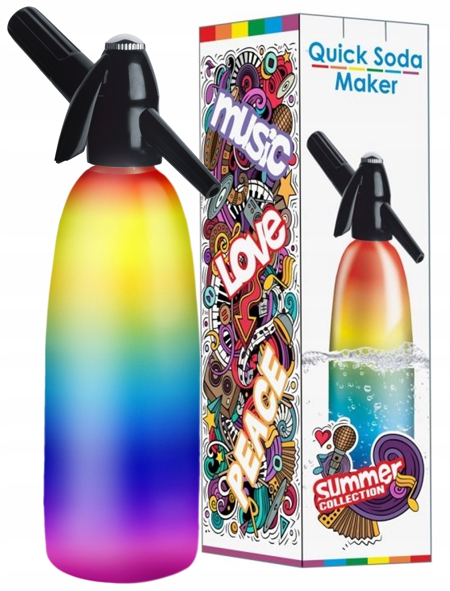 Přenosný Quick Soda Maker sifon výrobník sody 1L Rainbow Art