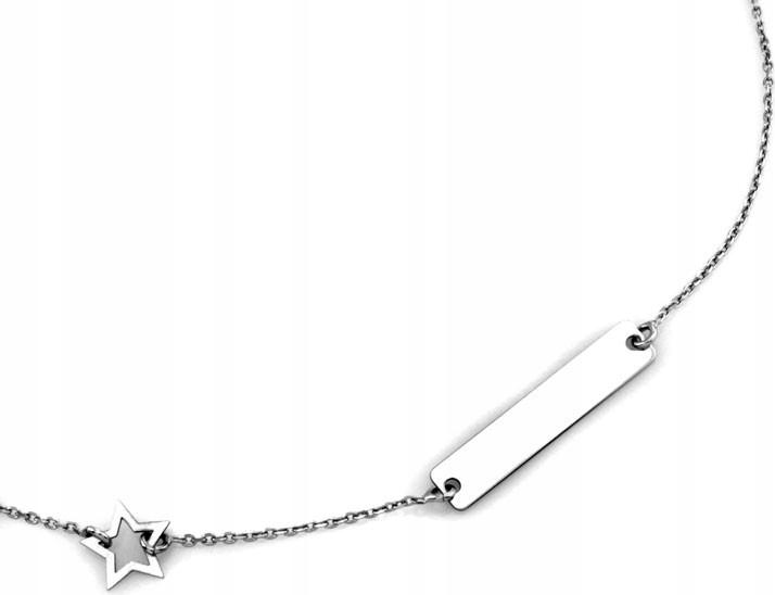 Stříbrný náhrdelník 925 s plechem pod gravírování r45 hvězdička vzor celebrity