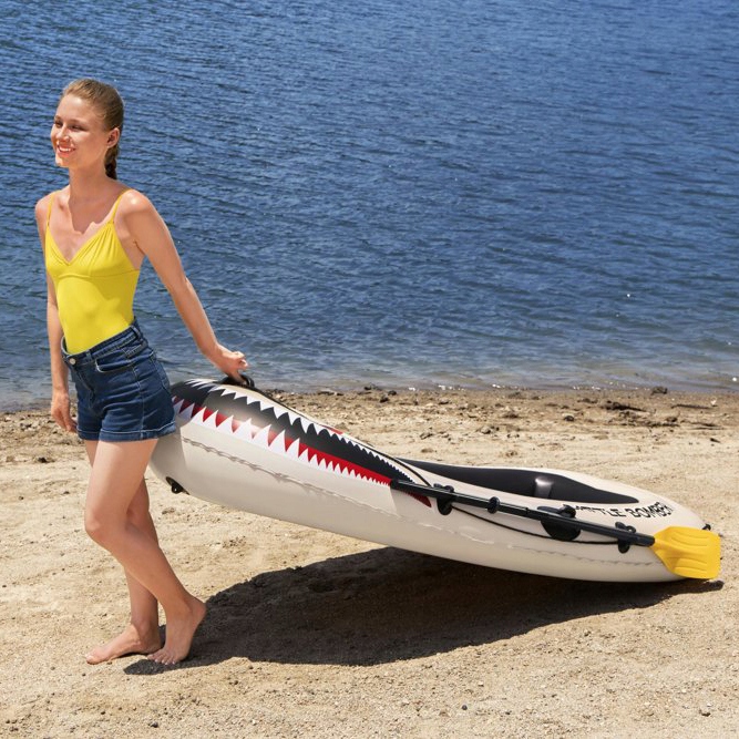 DUŻY Wytrzymały PONTON KAJAK Wodny + WIOSŁA POMPKA Liczba osób 2