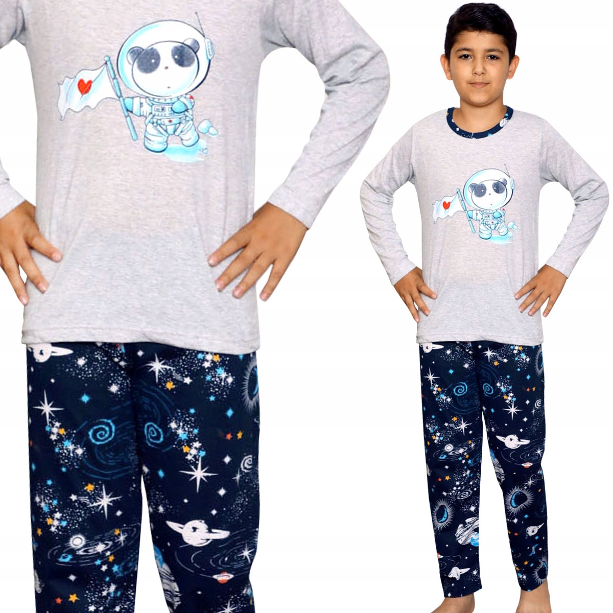 

Bawełniana Chłopięca Dziecięca Piżama Długi Rękaw