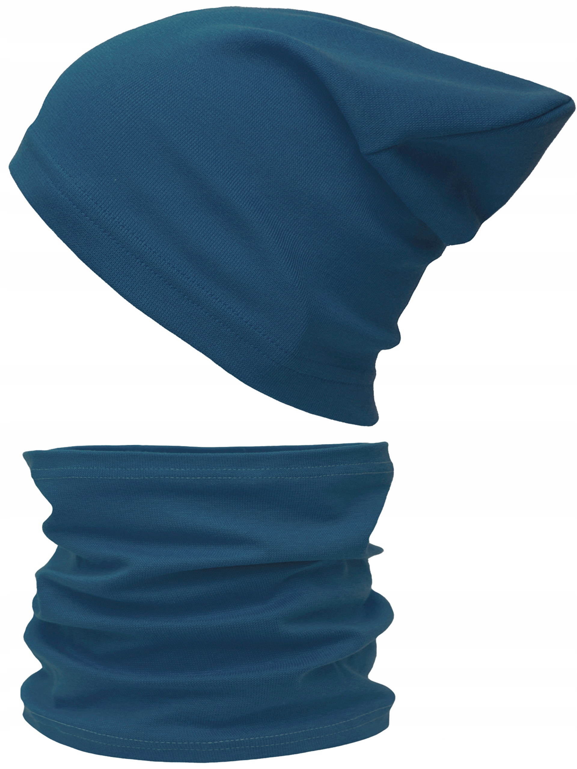 

Czapka Komin Komplet Bawełniany 48-56 jeansowy