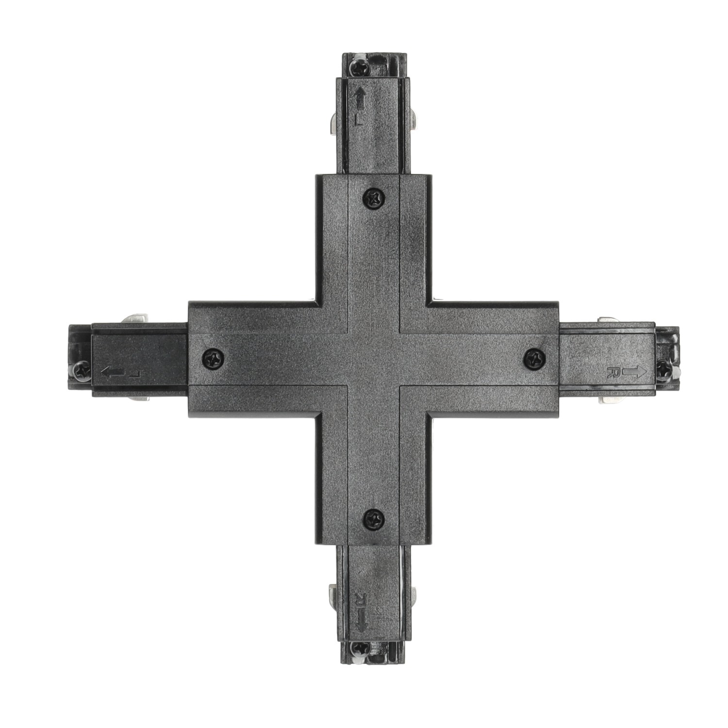 Łącznik 'X' ZEWNĘTRZNY CZARNY do Łączenia Szyn