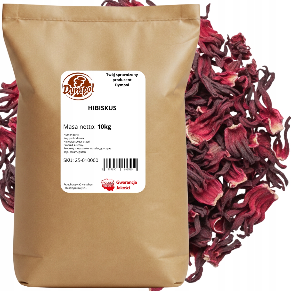 Ibišek Sušený Přírodní Ibiškový Květ Malva Premium Dympol 10 kg