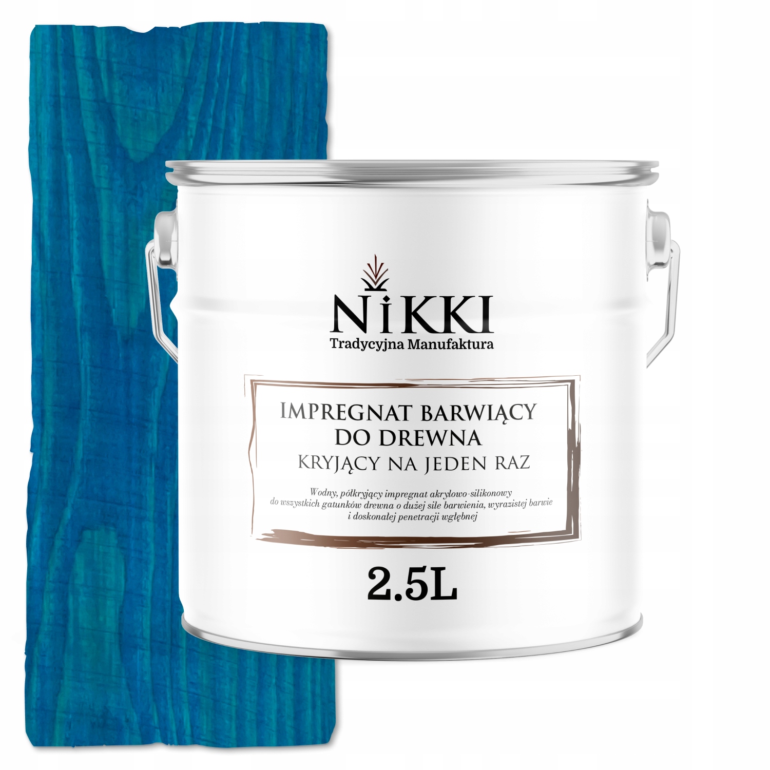 Impregnace Na Dřevo Extra Lazura Krycí Najednou Modrá 2,5 L