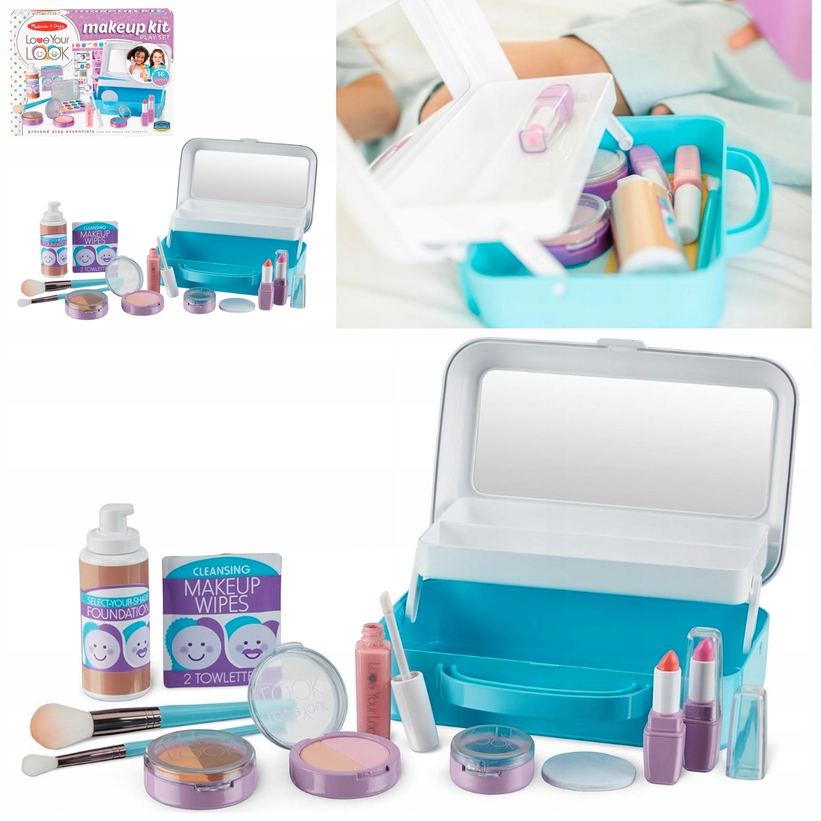 Zestaw do makijażu dla dzieci Melissa i Doug Love Your Look, 16 elementów