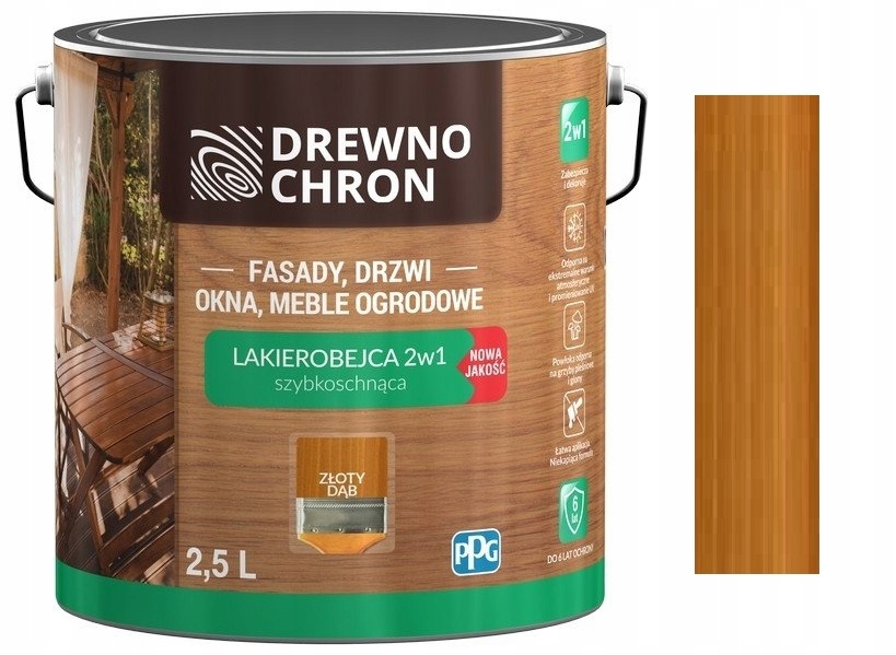 

Drewnochron Lakierobejca 2W1 Złoty Dąb 2.5L