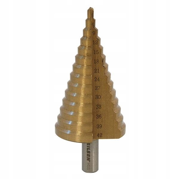 

Wiertło Stożkowe Stopniowe Choinkowe Tytan 4-42MM
