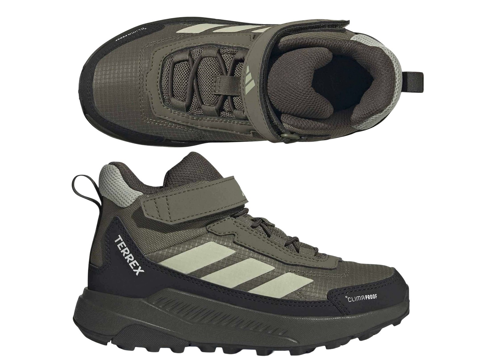 Adidas Terrex Anylander MID KJ2671 Buty Dziecięce Zielone Rzep Trekkingowe